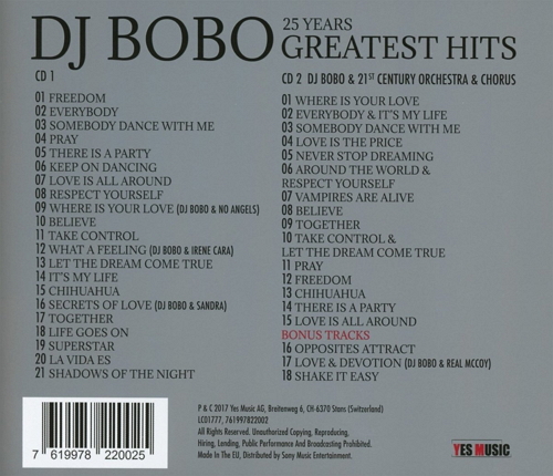 DJ Bobo - 25 Years - Greatest Hits 